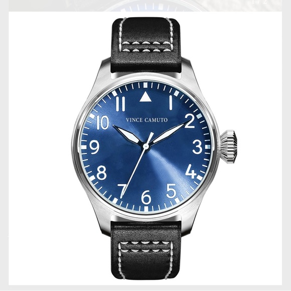VINCE CAMUTO • Aldo Pilot Men’s Watch • Blue Face Black Straps • - Picture 5 of 6